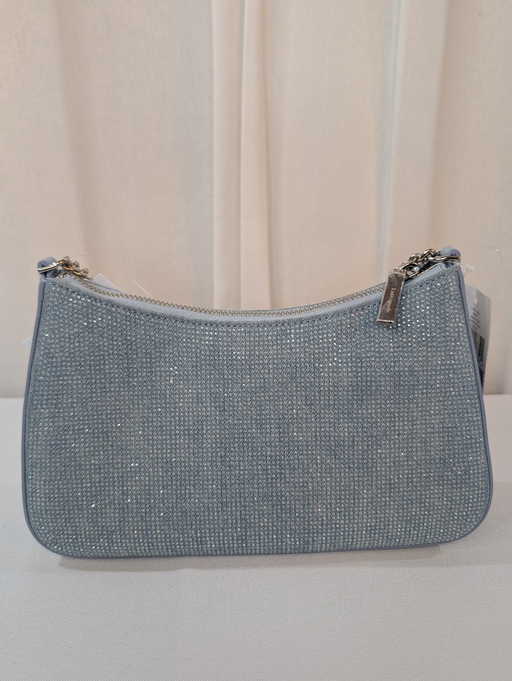 Kate Spade Madison Denim Rhinestone Studded Convertible Crossbody Light Blue - Picture 5 of 13